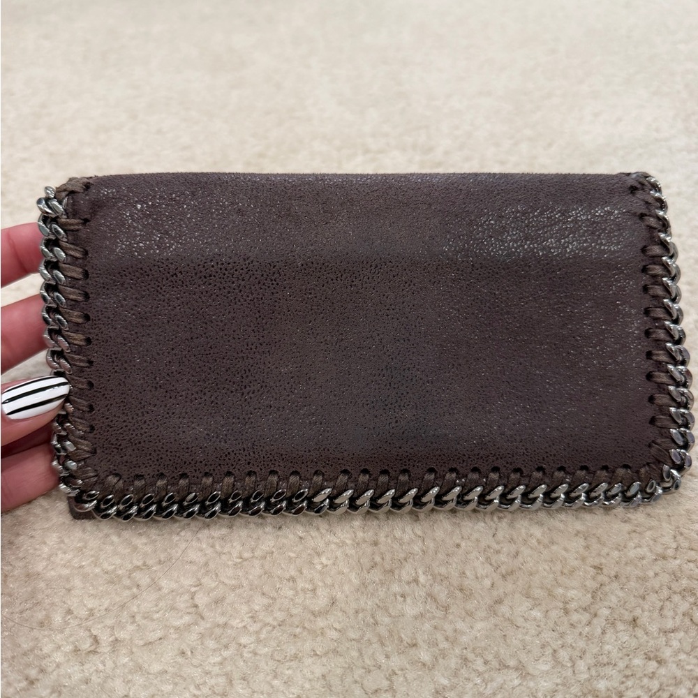 Stella McCartney Dark Brown Chain-Trim Wallet